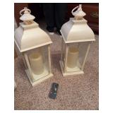 Pair of battery powered lanterns with remotes