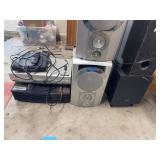 Speakers, sound bars, Oreck air purifier, Sylvania vcr/ dvd player