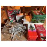 Christmas ornaments, electric candles , (2) 2ft Christmas trees