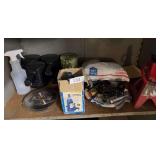 Spot lights, jack stand, water nozzles, bottle jack