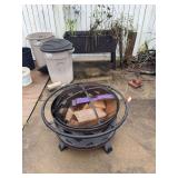 Fire pit. Large planter