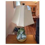 Table lamp with frog base 26" t