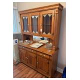 Oak Keller lighted, 2 piece china cabinet 55