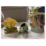 2 McCoy vintage planters, bird planter