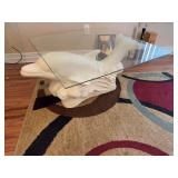White ceramic dolphin coffee table