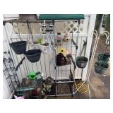 Birdhouses, pots, wind chime, pot racks , stands