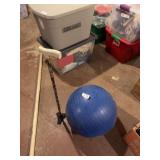 Cane, exercise ball