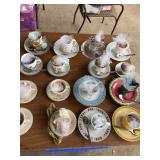 16 teacup and saucer bird feeders, extra saucer bases for bird feeders, multi colored tubing for feeders