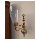 2 brass wall mount candle holders 12" t