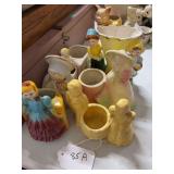 6 vintage planters, Mary & baby Jesus, ladies, children