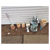Planters, 2 small owls