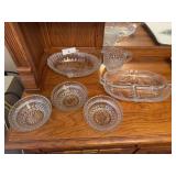 6 clear glass pieces