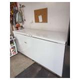 FRIGIDAIRE freezer, on casters, 74”w x 29”d x 34”h