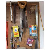 Saws, screw driver, Allen wrench’s,square, adjustable wrench’s
