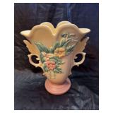 Hull Pottery double handle 9” vase