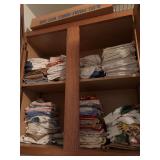 Cabinet of kitchen towels and dish cloths