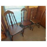 3 wooden side chairs