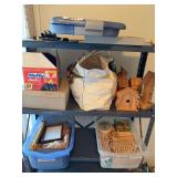 Clothes pins, small frames., small craft bird houses, wood balls