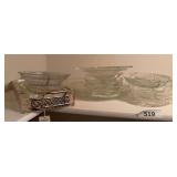 Clear pattern glass dishes