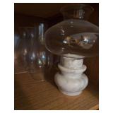 Lot of hurricanes, marble base candle holder