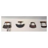 4 antique hand choppers