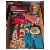 Costume jewelry, print, hand mirror, coin purse, wallet