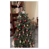 55” Christmas tree with glass ornaments (newer and older)