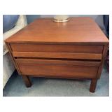 American of Martinsville mid-century modern two drawer lamp table 24" x 19" x 24"