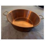 15” copper bowl with brass handles