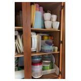 Large lot of Tupperware (3 shelves on right side of cabinet)