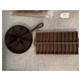 Cast-iron cornbread pan & skillet