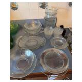 Lot of clear glass bowls, pattern glass berry bowls