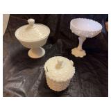 Lot of milk glass items