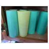 Lot of Tupperware tall glasses