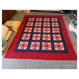 Handmade Ohio Star quilt 87" x 74"