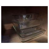 Lot of casserole baking dishes, and glass bowl