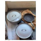 Aluminum Dutch ovens, cast iron skillet