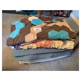 Partially finished quilts, fabric