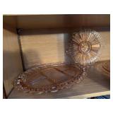 Large lot of pink Depression glass dishes