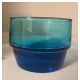 12 shallow blue dish’s