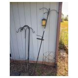 Shepards hooks, bird feeder hanger, tomato cages