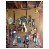 Contents of pegboard & shelf