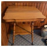 Antique oak claw & ball lamp table