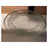 2 Anchor Hocking 18” oval glass platters and plastic Christmas tray