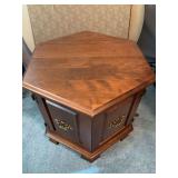 Hexagon shaped end table with storage 22” hexagon x 21” tall