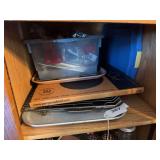 Cookie cutters, baking sheets, Pampered Chef round baking stone