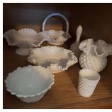 Lot of Hobnail milk glass items