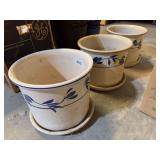 3 ceramic planters
