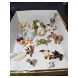 Lot of vintage mid-century miniature animal figurines made from bone china and ceramic