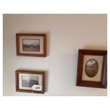 3 small framed country prints